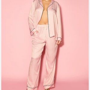 Pink Striped Women's Pajama Set